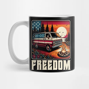 Freedom flag Vanlife Mug